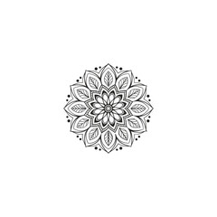 Circular pattern in the form of a mandala. Henna tatoo mandala. Mehndi style. Decorative pattern in oriental style. Coloring book page.