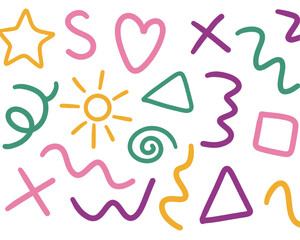 pattern with multicolor hand drawn