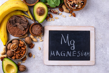Products containing natural magnesium Mg