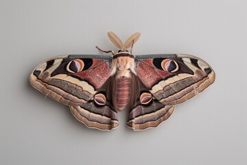 Stunning large moth with intricate patterns and vibrant colors showcasing nature's beauty.