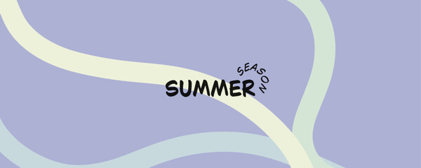 Pruple curves and the waves of the sea range from soft to dark vector background flat design style illustration.