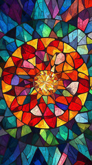 Pro vector tile layout with kaleidoscope-styled colored stains