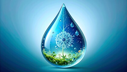 Fototapeta premium water drops on green background