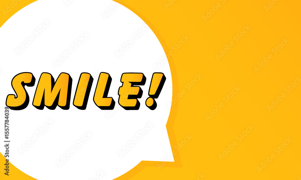 Fototapete smile speech bubble. bold outline, comic style shape, vibrant background, dialog element, visual com
