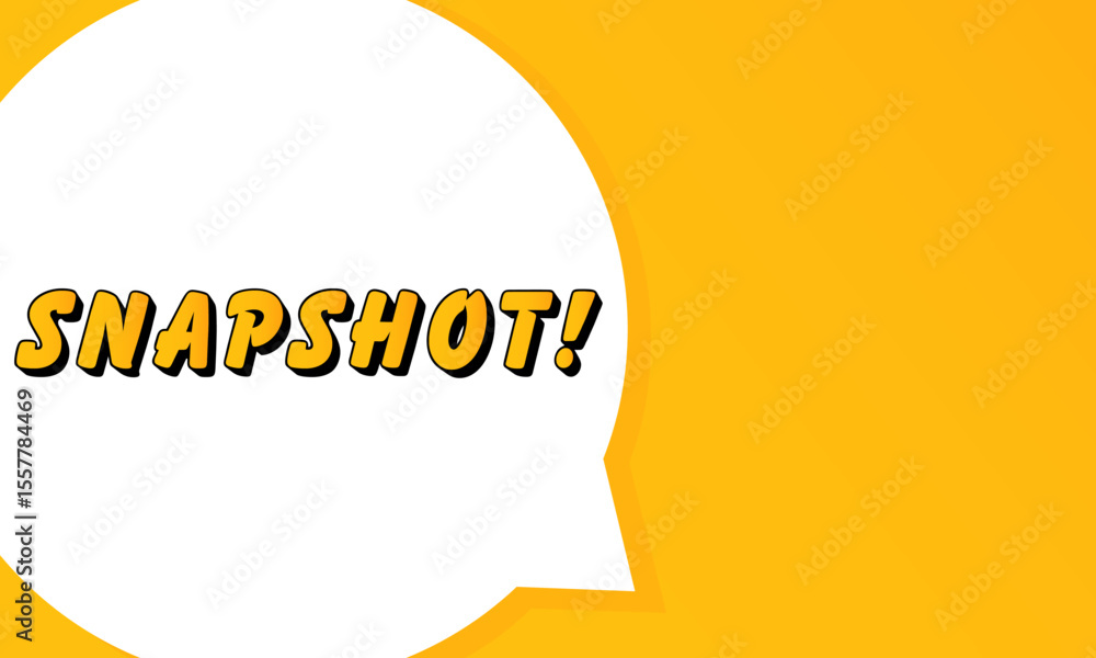 Fototapete snapshot speech bubble. bold outline, comic style shape, vibrant background, dialog element, visual 