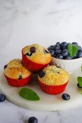 Homemade Blueberry Muffins with sugar topping