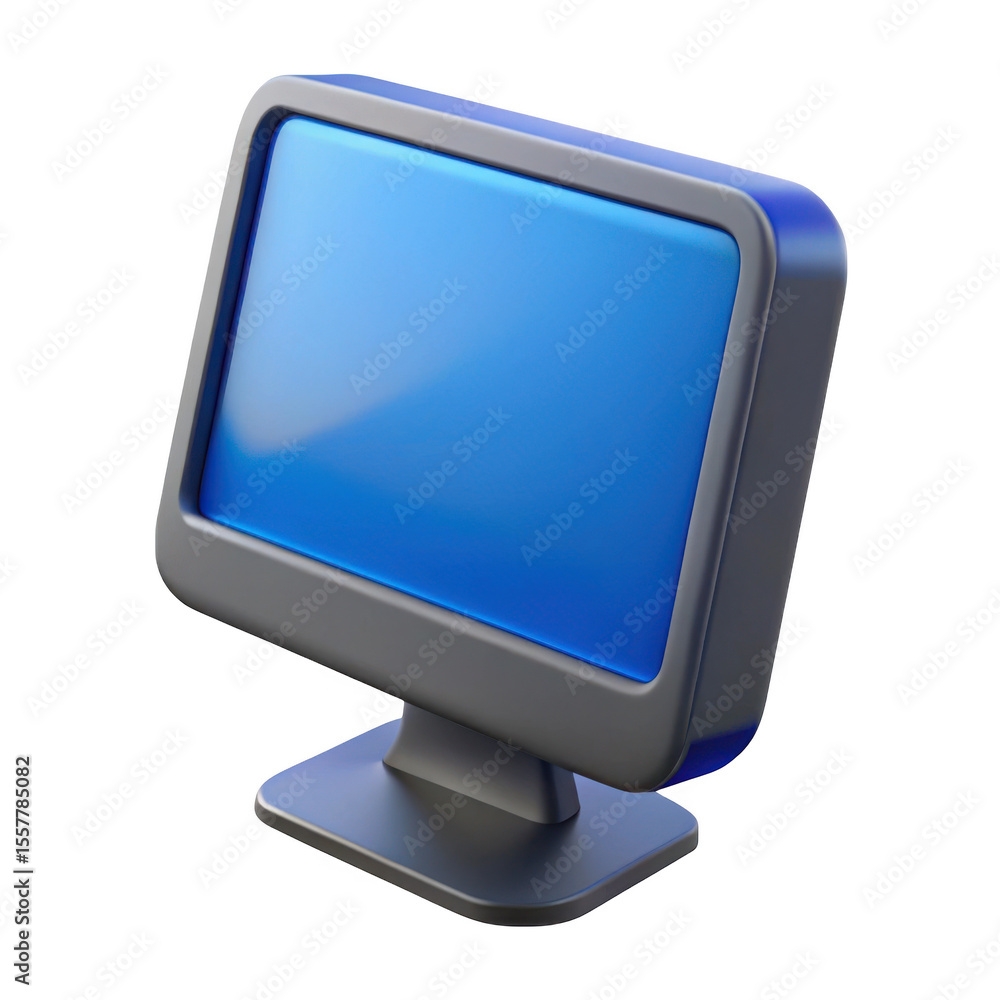 Poster 3d computer monitor isolated on transparent background