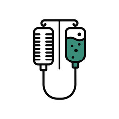 IV Pump icon vector on White Background ,Vector Art Illustration on white background.
