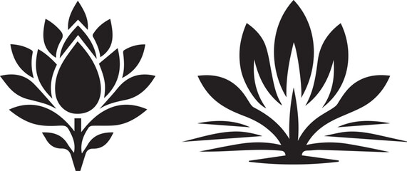 vector silhouettes of leaves icon 