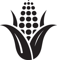 Corn Plant Silhouette logo vector