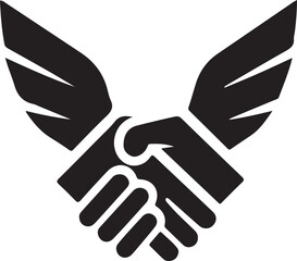Fototapeta premium handshake icon vector illustration silhouette 