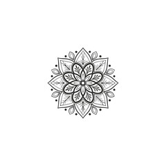 Circular pattern in the form of a mandala. Henna tatoo mandala. Mehndi style. Decorative pattern in oriental style. Coloring book page.