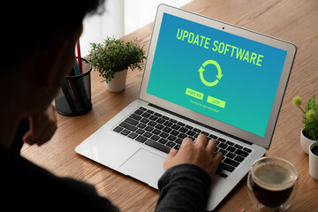 Software update on computer for modish version of device software upgrade