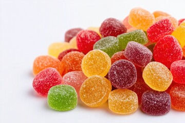 Colorful Jelly Candies on White Background