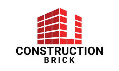 Letter U brick logo design vector template