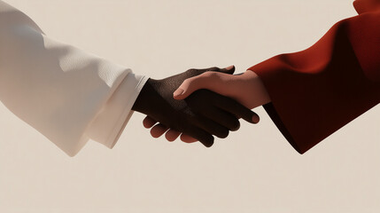 multifaith people shaking hands