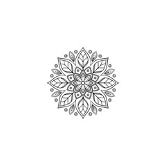 Circular pattern in the form of a mandala. Henna tatoo mandala. Mehndi style. Decorative pattern in oriental style. Coloring book page.