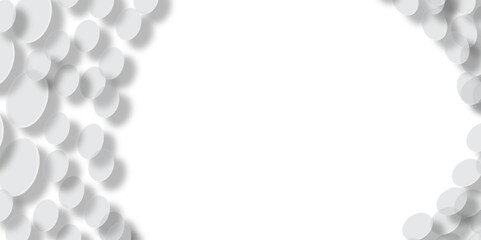 White paper frame with 3D floral elements and blue spherical reflections, a versatile design concept for medicine or business