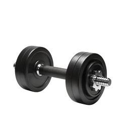 Black adjustable dumbbell isolate on a transparent background