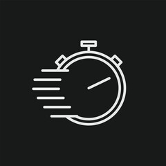 Fast Stopwatch Timer Icon for Express Delivery, Urgent Deadlines, and High-Speed Performance