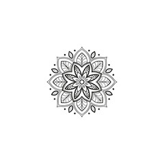 Circular pattern in the form of a mandala. Henna tatoo mandala. Mehndi style. Decorative pattern in oriental style. Coloring book page.