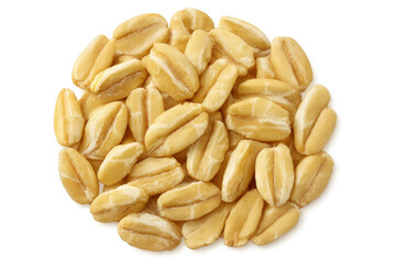 Oat groats are forming a circle shape on a transparent background, creating an interesting visual for food and health-related projects