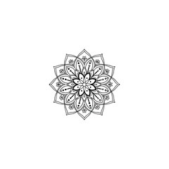 Circular pattern in the form of a mandala. Henna tatoo mandala. Mehndi style. Decorative pattern in oriental style. Coloring book page.