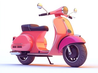 Pink vintage scooter