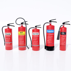 fire extinguisher on white background