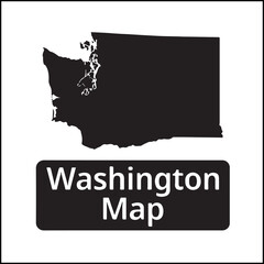 Washington silhouette map vector