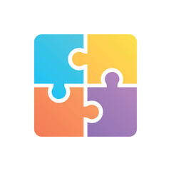 Puzzle Icon Illustration | Colorful Jigsaw Pieces