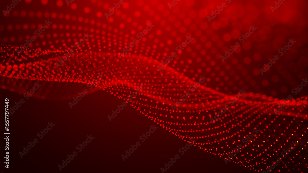 Aufkleber dynamic and mesmerizing red wave patterns of light, energy and artistic expression, evoking a sense 