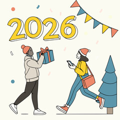 Happy New Year 2026 Vector illustrations Design