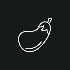 Fresh Eggplant Aubergine Icon for Moussaka and Baba Ghanoush Vegetable Recipes