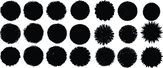 Black set paint, ink brush stroke