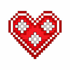pixel heart pixel art illustration