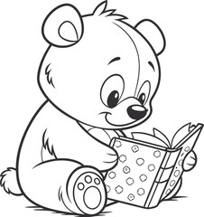  Adorable Teddy Bear Vector Illustration Cute EPS Clipart Design Colouring image