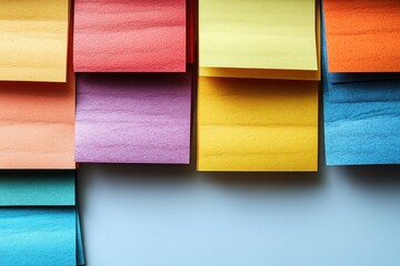 Colorful sticky notes arranged