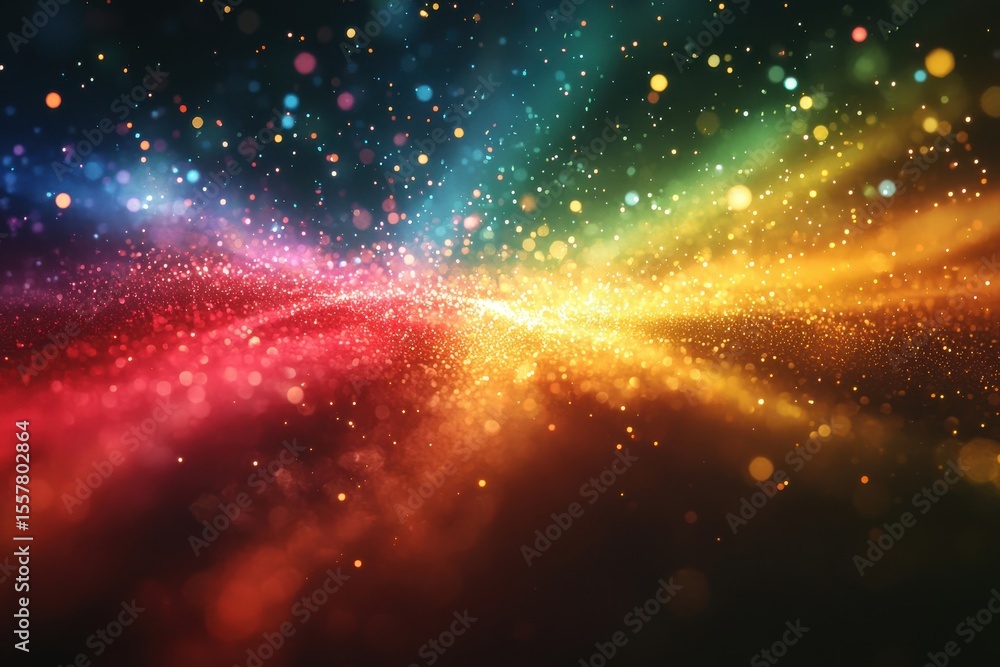 Poster vibrant explosion of colorful lights creating a mesmerizing sparkling effect