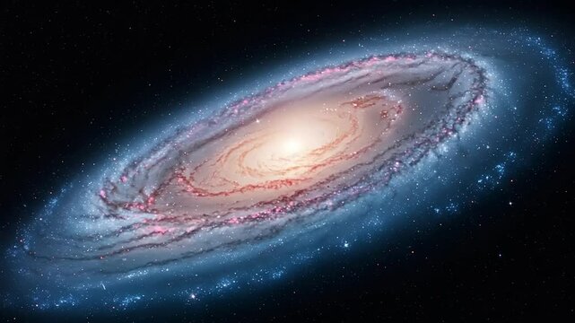 Spiral Galaxy with Cosmic Nebula. (2)