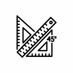 Two geometric tools arranged at an angle showing a 45-degree mark, perfect for educational and professional uses in design and architecture.
