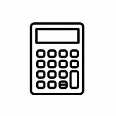 Simple Black and White Illustration of a Calculator with Buttons and Display for Use in Educational and Financial Contexts