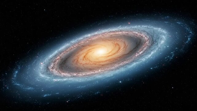 Spiral Galaxy with Cosmic Space, and Stars.