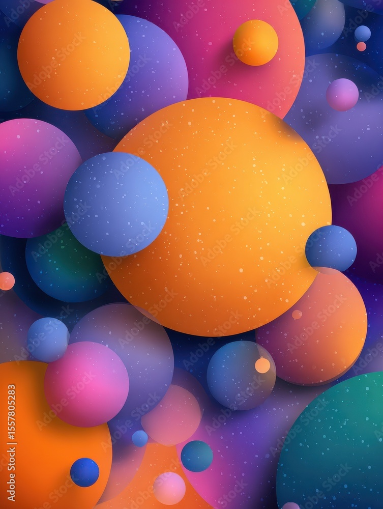 Poster abstract colorful background with circles and dots. vector illustration for your design