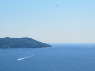 View of Bocca Di Cattaro Showcasing Herceg Novi Bay With Boats and Serene Blue Waters