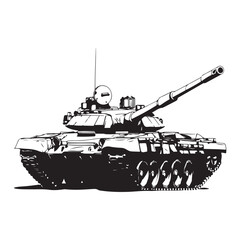 Military tank vector image silhouette
