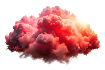 Fiery red and orange cloud formation with white edges Ai isolated on a transparent background smoke fire