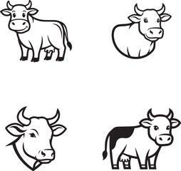 Fototapeta premium set of cows