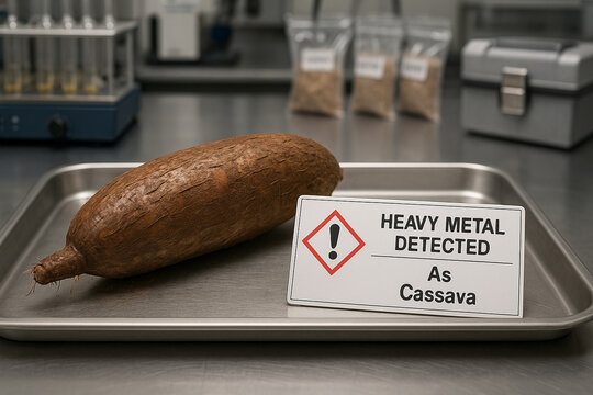 Heavy Metal Detected a Food Toxicology Assessment of Arsenic As Contamination Risk in a Cassava Tuber from Agricultural Sourcing with a GHS Hazard Identifier and Sample Testing