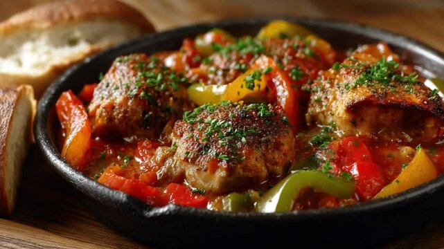 poulet basquaise basque-style chicken french cuisine  video